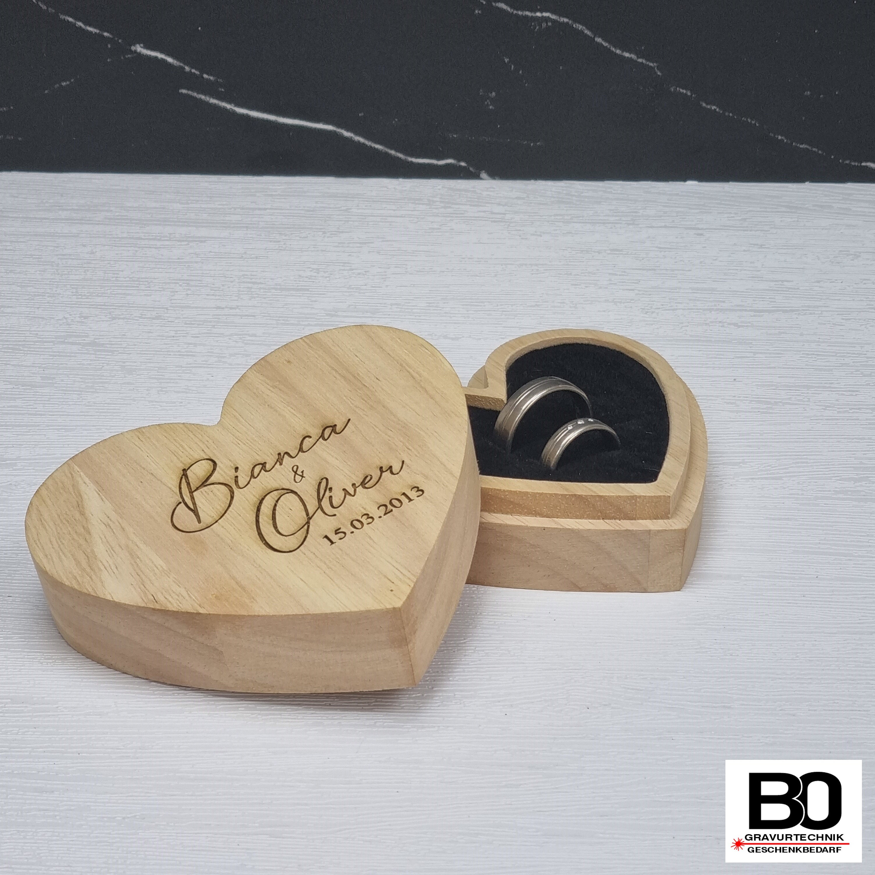 Ring box for wedding rings Ring heart Wedding ring box Ring box Engagement ring box
