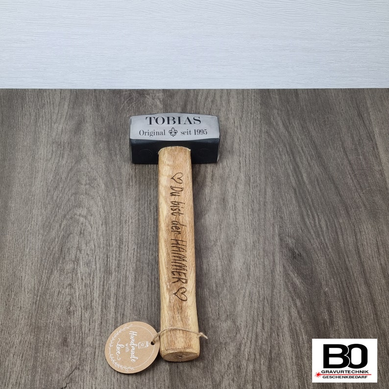 Hammer personalisiert Schlosserhammer Handwerker Geschenk Geschenkidee Hammer personalisiert Männergeschenk Bauherrngeschenk Bild 2