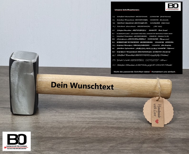 Hammer personalisiert Schlosserhammer Handwerker Geschenk Geschenkidee Hammer personalisiert Männergeschenk Bauherrngeschenk Bild 3