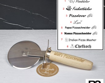 Pizzaschneider Pizzaroller graviert personalisiert - Geschenkidee - Pizza cutter