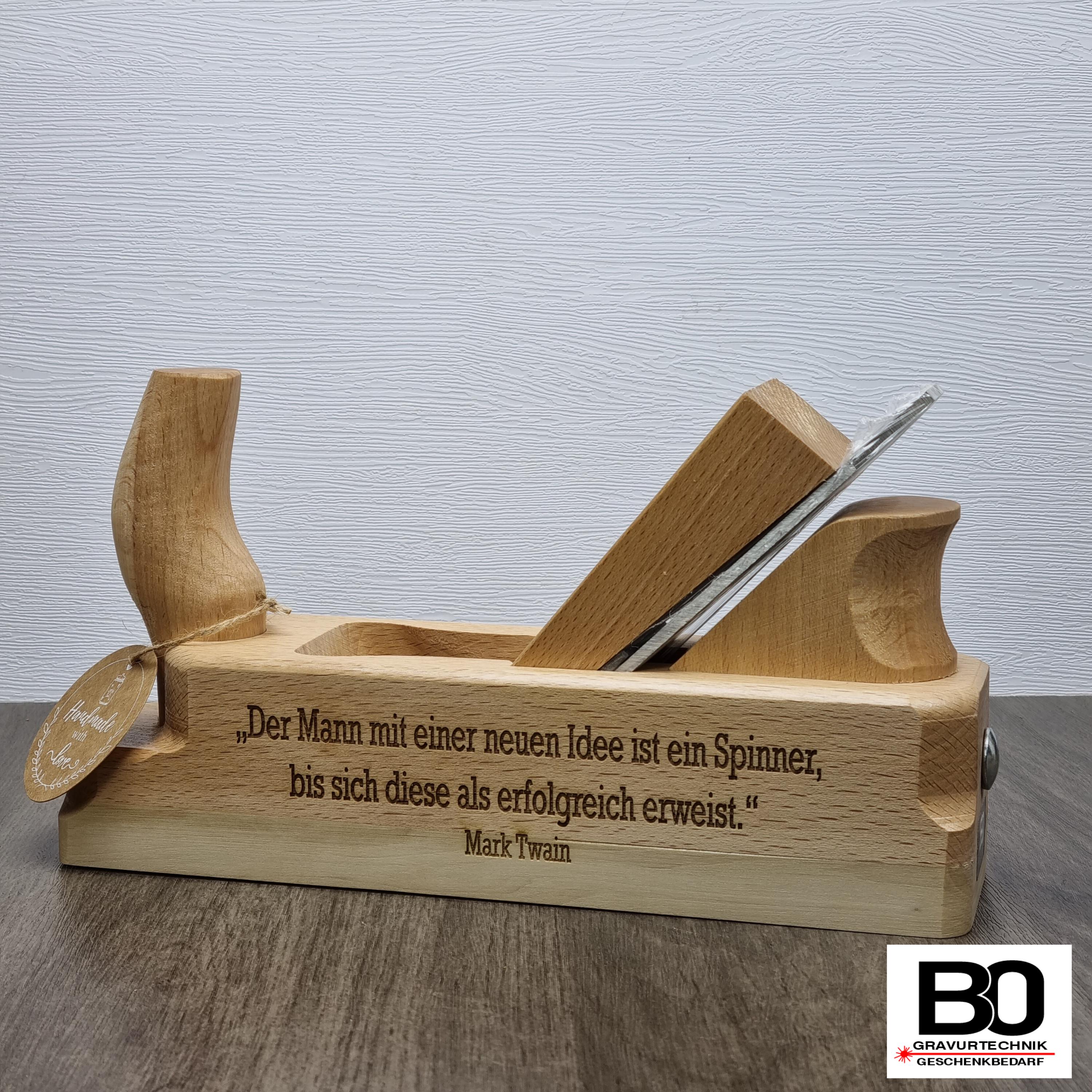 Carpenter's plane hand plane personalized as a gift idea