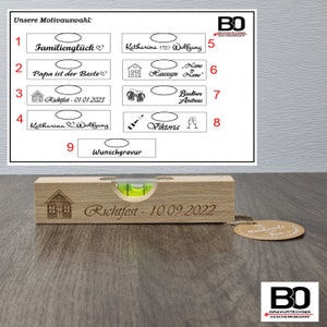 Spirit level personalized for house blessing or wedding gift idea