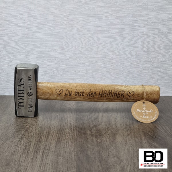 Hammer personalisiert Schlosserhammer  - Handwerker Geschenk - Geschenkidee - Hammer personalisiert - Männergeschenk - Bauherrngeschenk