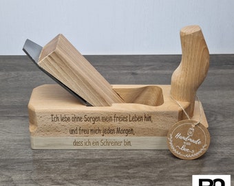 Schreinerhobel Handhobel Hobel - Geschenk für Handwerker/Schreiner/Zimmerer - Tischler/innen - Personalisiertes Werkzeug Holzhobel Dekohobel