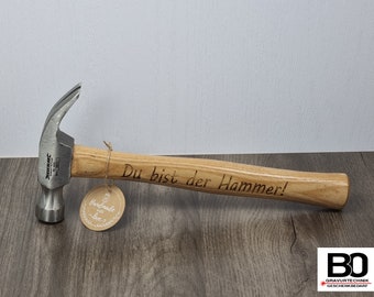 16oz Zimmermannshammer Hammer Klauenhammer Schreinerhammer Clawhammer - graviert "Du bist der Hammer" für Handwerker Schreiner Zimmerer