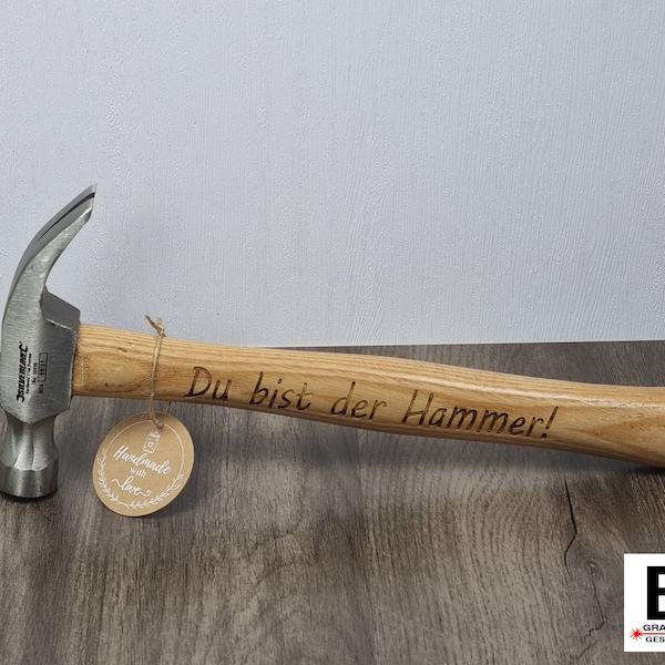 16oz Zimmermannshammer Hammer Klauenhammer Schreinerhammer Clawhammer - graviert "Du bist der Hammer" für Handwerker Schreiner Zimmerer