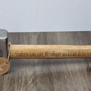 Hammer personalisiert Schlosserhammer Handwerker Geschenk Geschenkidee Hammer personalisiert Männergeschenk Bauherrngeschenk Bild 6