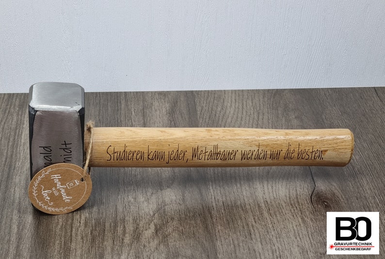 Hammer personalisiert Schlosserhammer Handwerker Geschenk Geschenkidee Hammer personalisiert Männergeschenk Bauherrngeschenk Bild 6