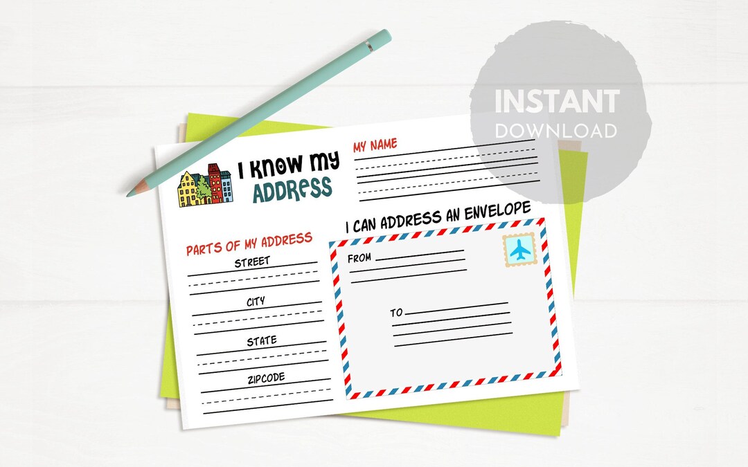 I Know My Address Printable Worksheet for Kids - Etsy Australia