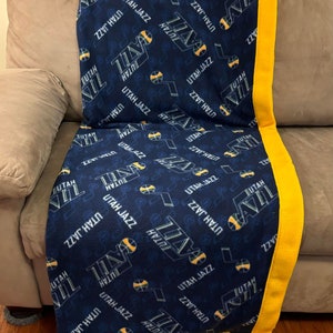 Utah Jazz Throw - Super Soft Anti Pill Fleece - 50&quot; x 60&quot;