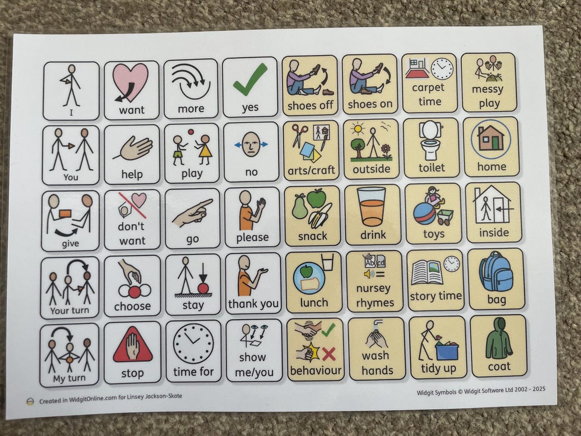 Nursery SEN Visual Communication Board - Etsy UK