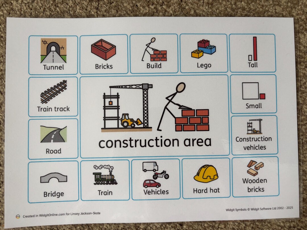 Construction Area SEN Visual Communication Board - Etsy