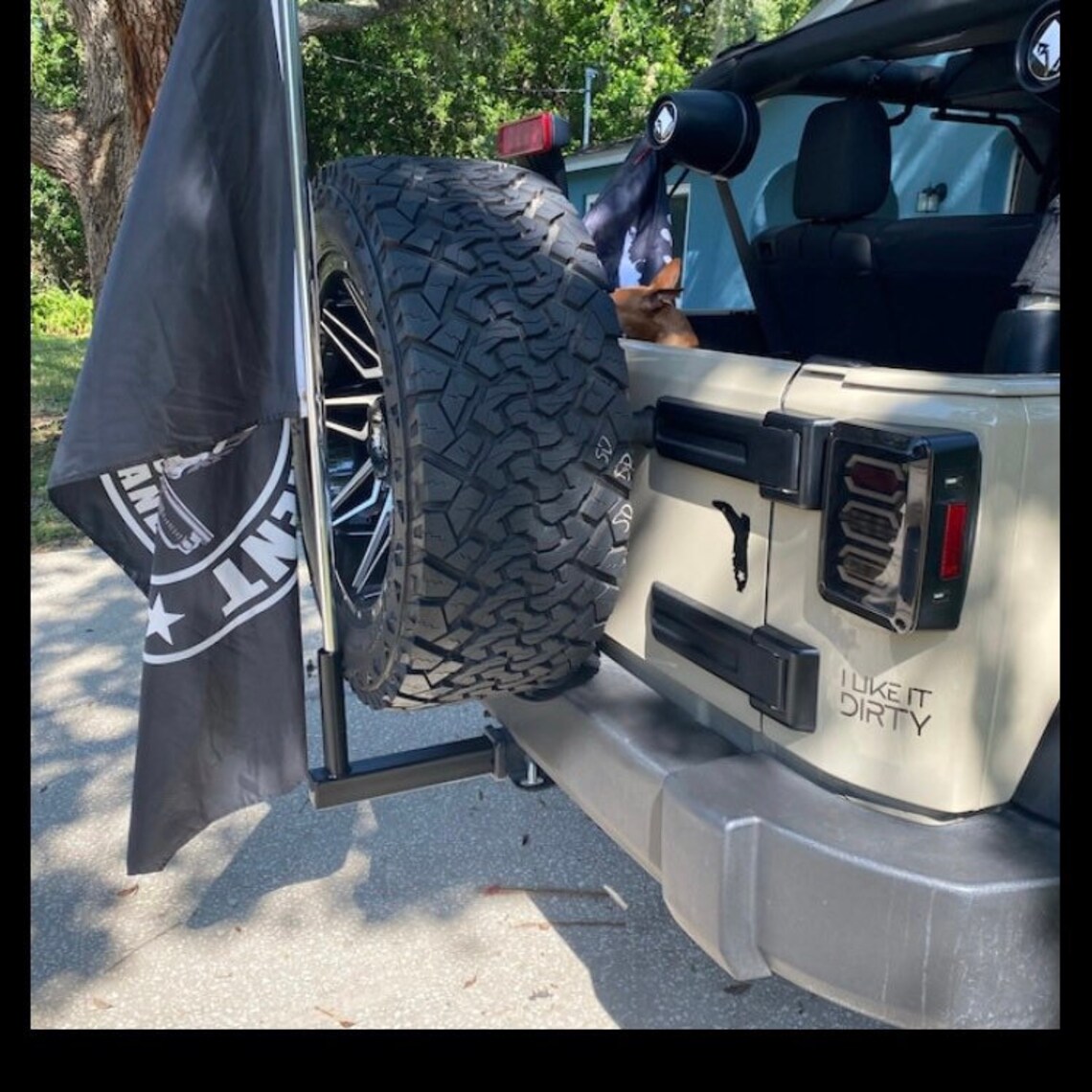 JEEP Flag Pole Holder for 2 Trailer Hitch for Rear Tire Mounted Jeep Suv Etsy