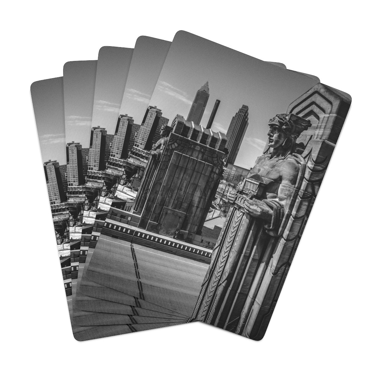Guardians of Traffic Black & White Playing Cards – Cleveland Landmark Edition