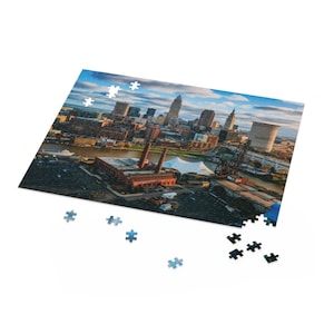 Puzzle Of Downtown Cleveland Skyline And Flats (252, 500-Piece)