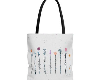 Fruit of the Spirit Tote Bag-Gift for Grad, Mom, Baptism, Christian