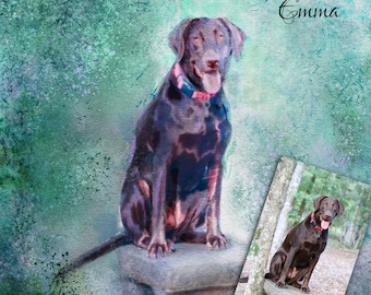 Custom Pet Portrait Personalized Watercolor Style Artwork Portrait from your photo pic Art from Photo Personalized Upon Request