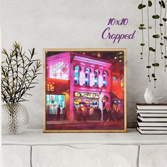 Tootsie's Orchid Lounge Nashville Painting, Digital Watercolor