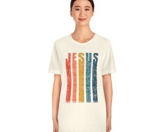 JESUS Unisex Jersey Short Sleeve Tee, Christian gift tee, cross, Bible gift,