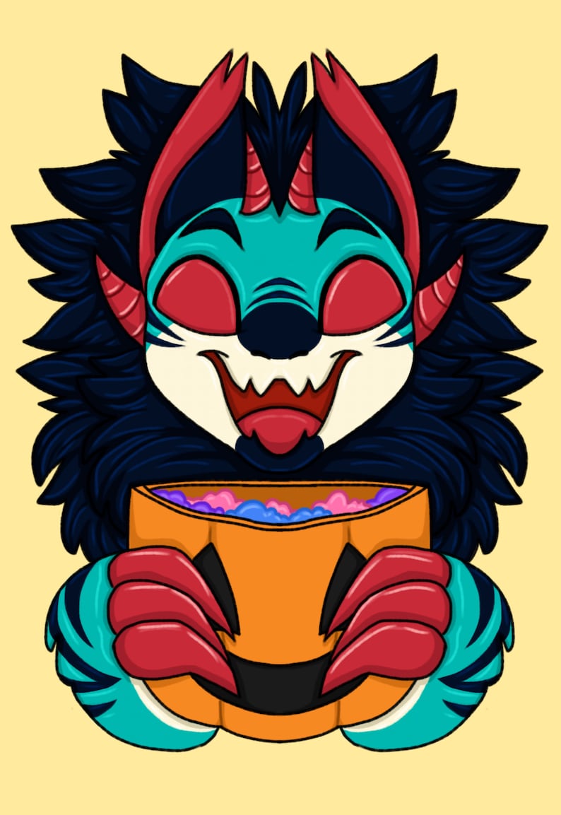 Custom Halloween Fursona Badge Etsy