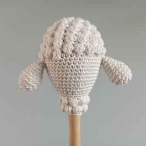 Crocheted samba ball sheep and fox, toy instrument image 5