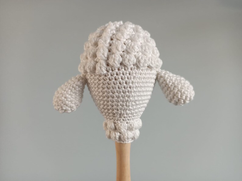 Crocheted samba ball sheep and fox, toy instrument image 5