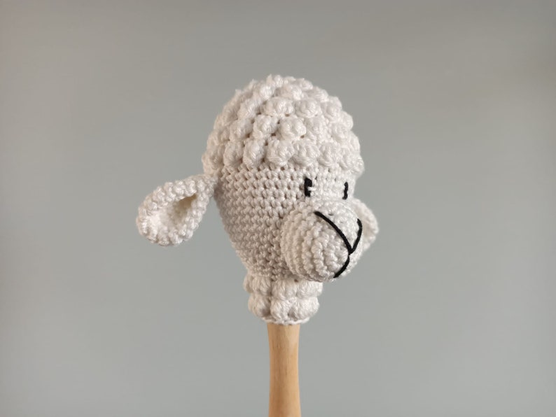 Crocheted samba ball sheep and fox, toy instrument image 2