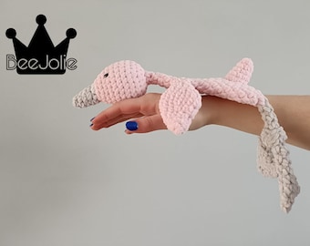 Crochet mini snuggle flamingo