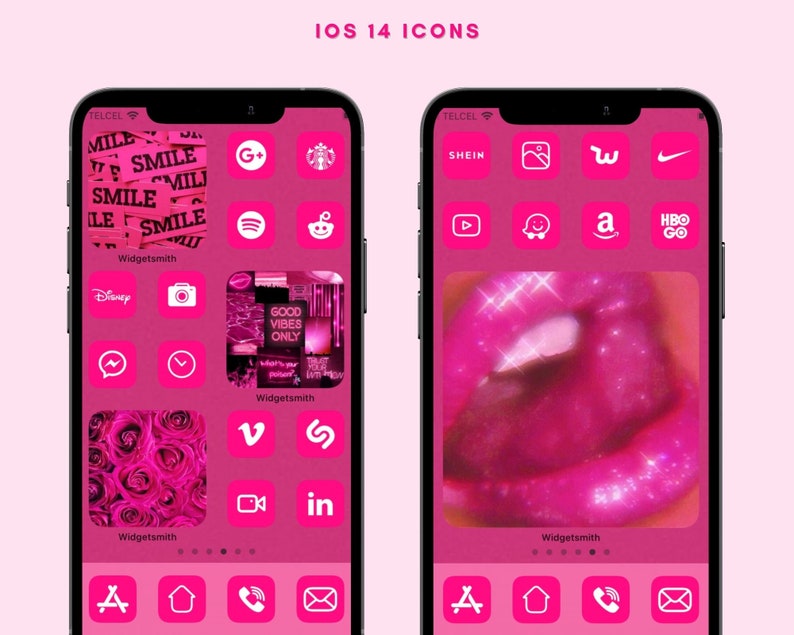 Ios14 App Icons HOT PINK Pink Aesthetic IOS 14 App Covers Etsy