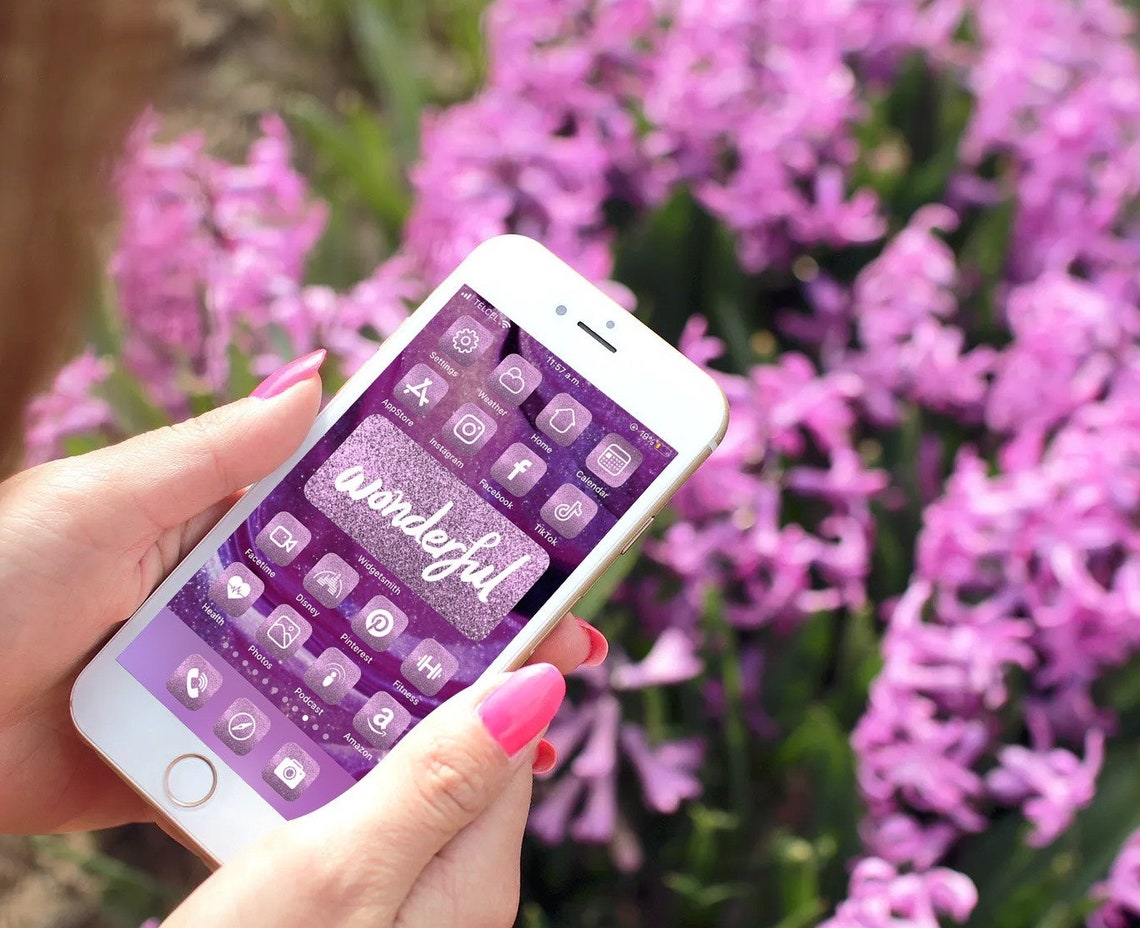 280 iOS 14 App Icons Purple App Icons for Home Screen Etsy