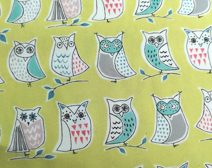 Monaluna owl pattern organic cotton fabric Hootenany Anya design