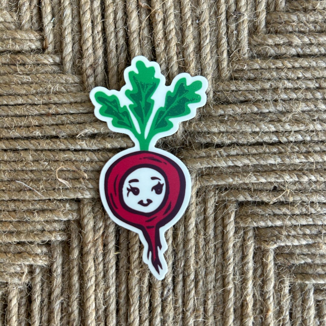 Beet Sticker, Linocut Vegetable Sticker, Cute Waterproof Vinyl Sticker ...