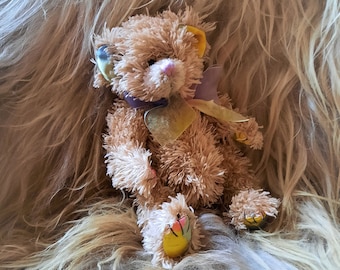 Adorable Vintagae Ty Beanie Baby Bear, &#39;CARMICHAEL Over The Rainbow&#39;, Original Ty Inc. Soft Toy, 2001