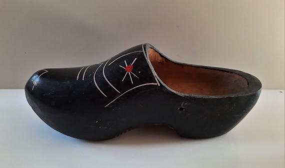 Vintage Klomppen/Clogs: Dutch Pair of Black Hand … - image 6