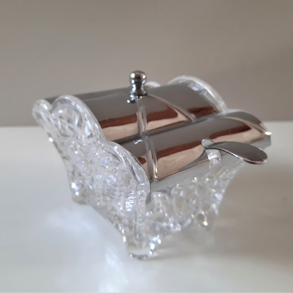 Glass Butter Dish Art Deco Etsy UK