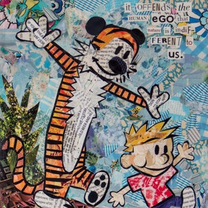 Creek Crossing- A Calvin and Hobbes Fine Art Collage