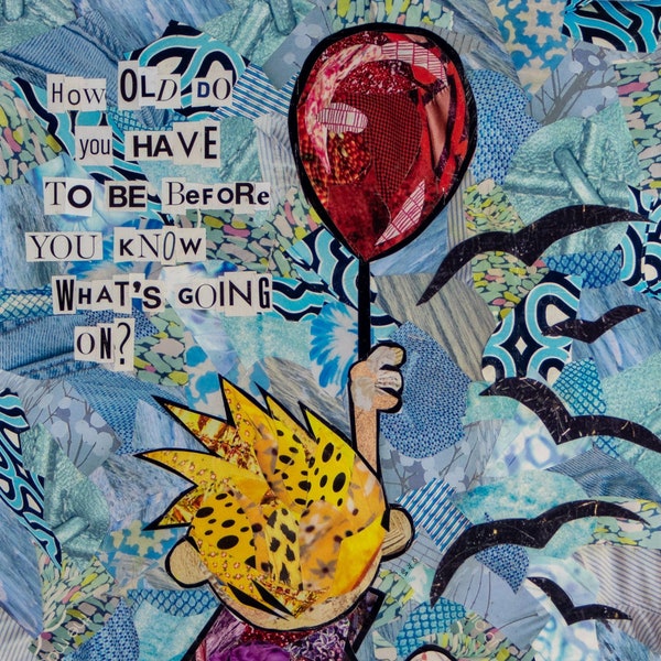 Red Balloon- A Calvin and Hobbes Fine Art Collage