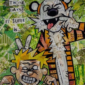 Goofing Off- A Calvin and Hobbes Fine Art Collage