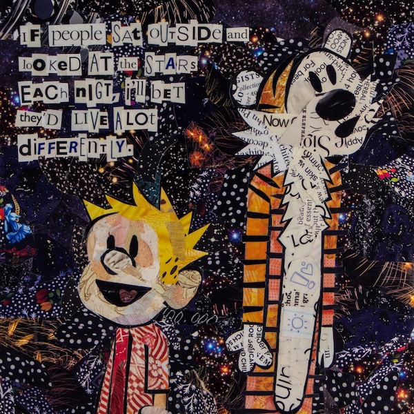 Star Gazing- A Calvin and Hobbes Fine Art Collage