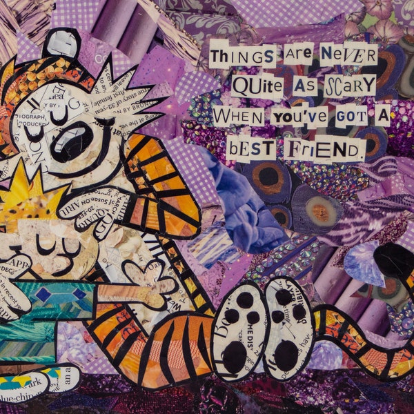 Hugs- A Calvin and Hobbes Fine Art Collage