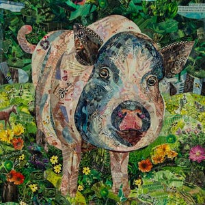 Pretty Pig fine art collage print