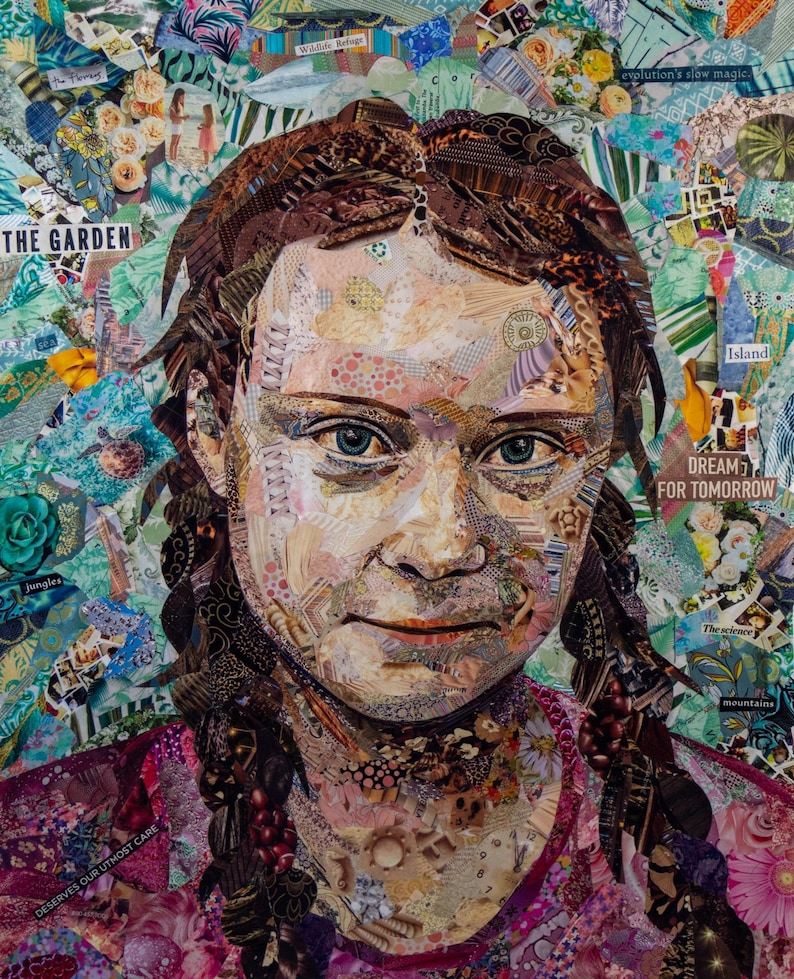 Greta Thunberg Fine Art Collage Print - Etsy