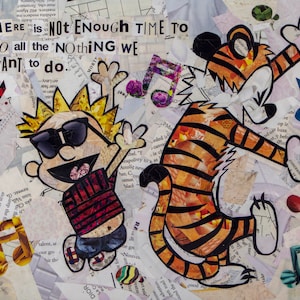 Dance Party- Un collage de Bellas Artes de Calvin y Hobbes
