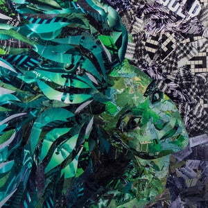 Green Goddess fine art collage print