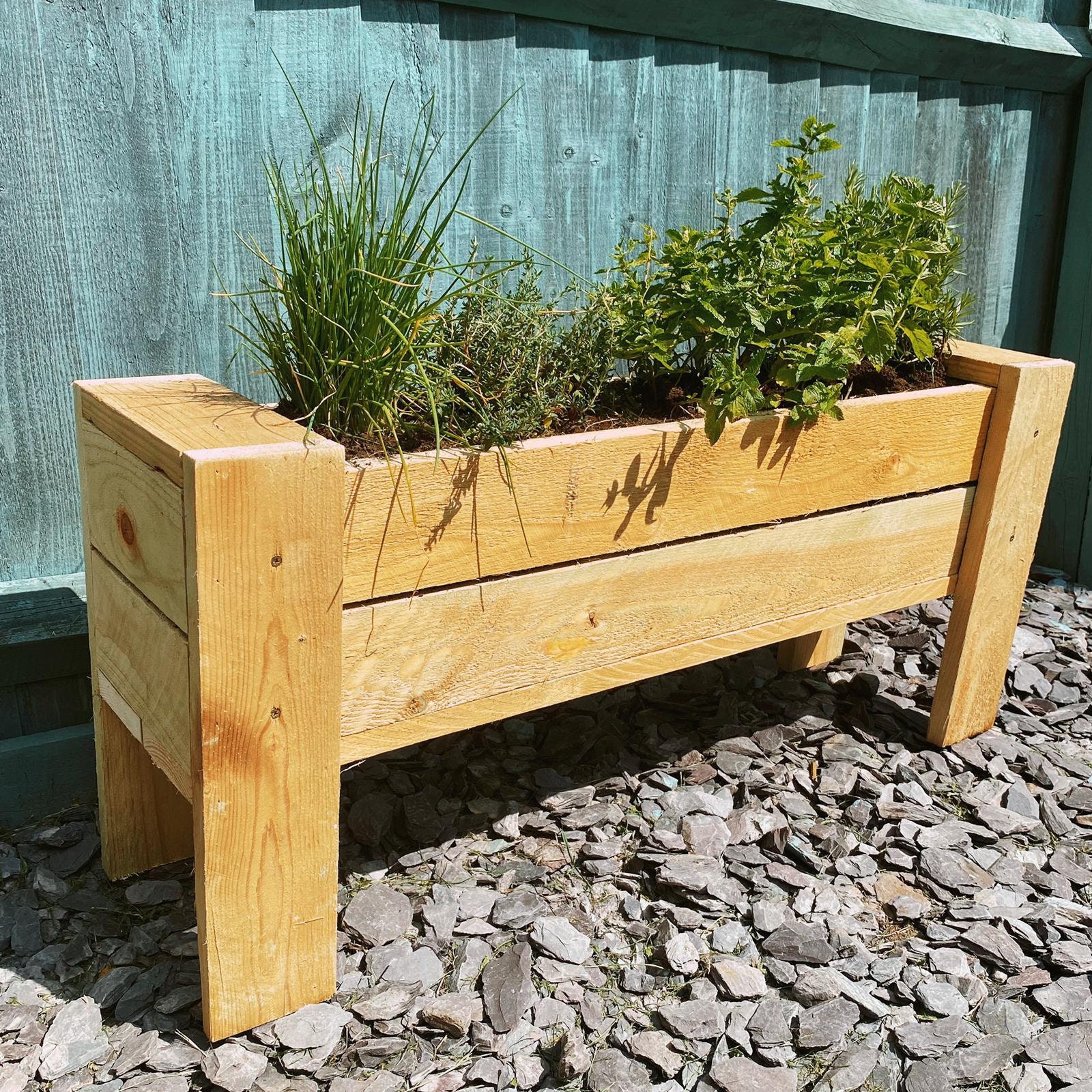 Garden Herb Planter Wooden Herb Box Handmade Herb Planter Etsy UK