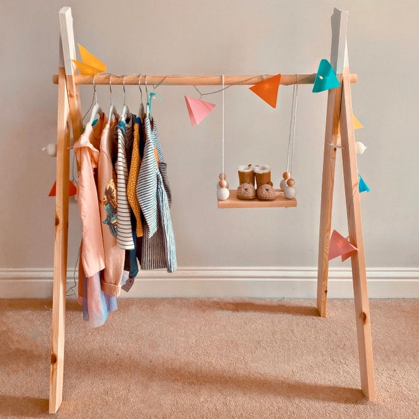 Mini Children's Clothing Rack, Childrens Dress Up Rack,Baby Wardrobe Storage, Kid's Dress Up Clothes, Clothes Storage