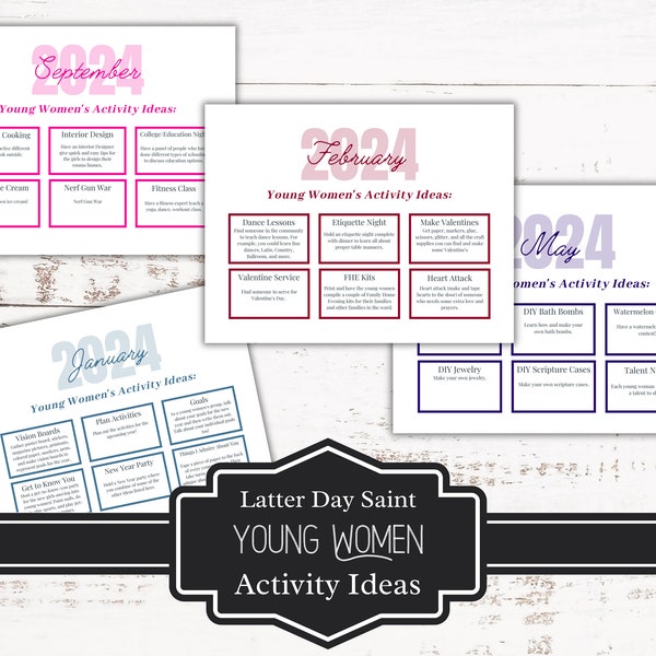 LDS Monthly Activity Ideas for 2024 | Latter Day Saint Young Women Leaders