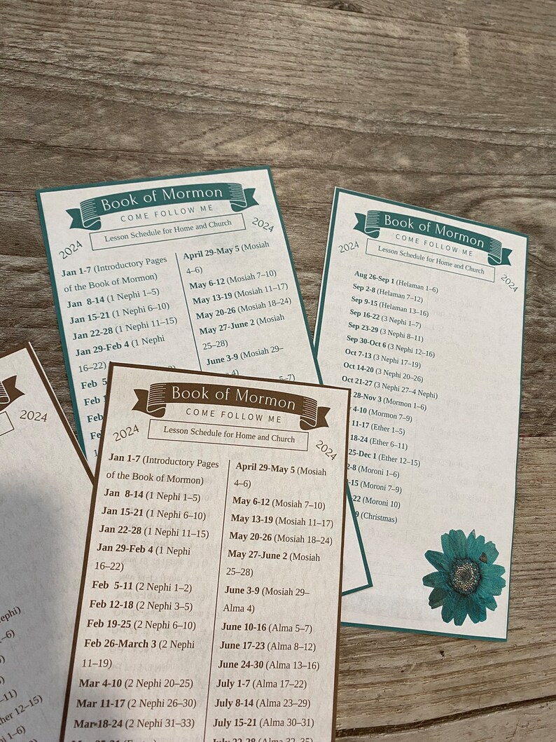 2024 Come Follow Me Lesson Schedule Bookmarks Perfect Tools for LDS