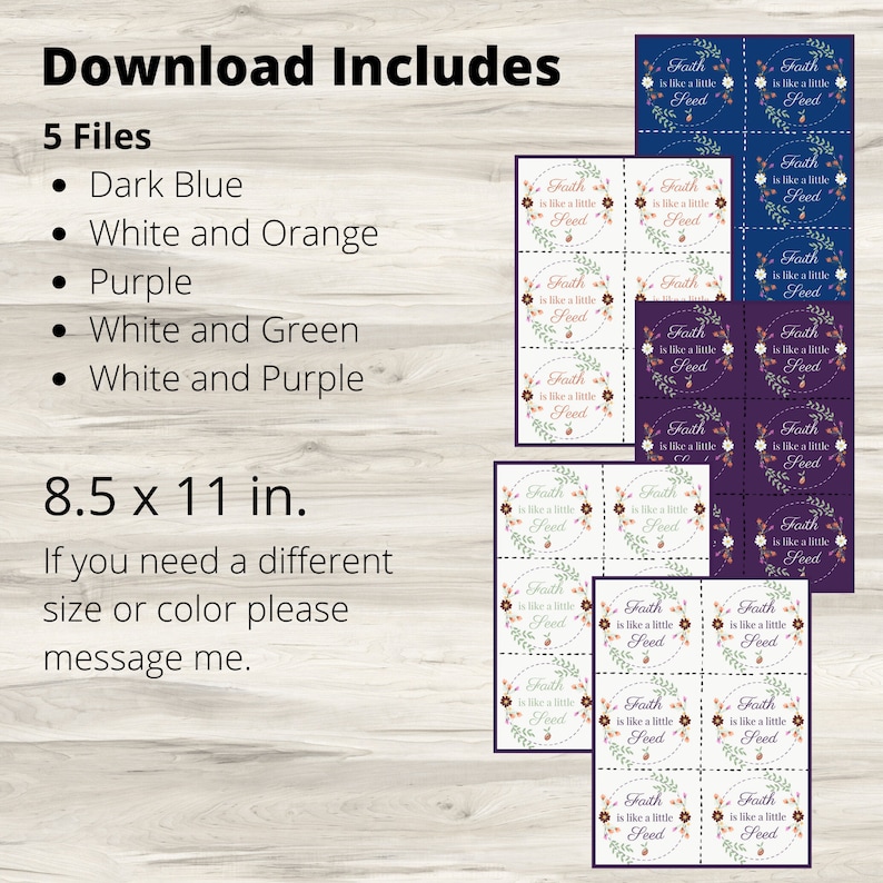 Faith is Like a Little Seed Handouts/printables LDS - Etsy