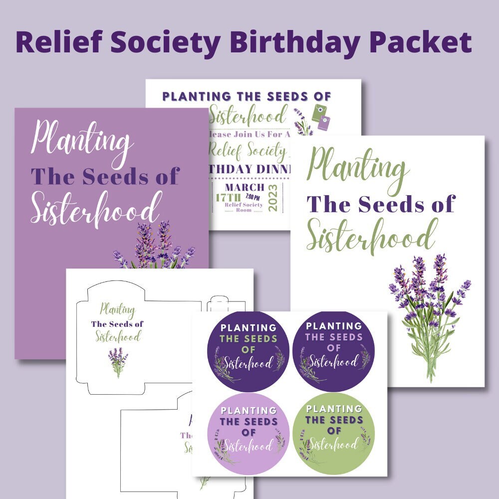 LDS Relief Society Birthday Invite Packet Customizable &amp; Instant ...